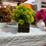 Artificial Potted Plants With Wooden Pots